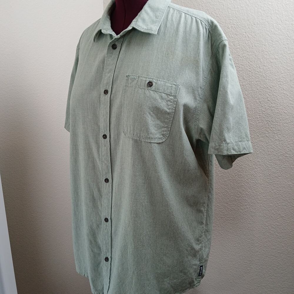 Prana Breathe Casual Button-up Shirt X-LRG missing tags green short sleeve - Picture 2 of 14